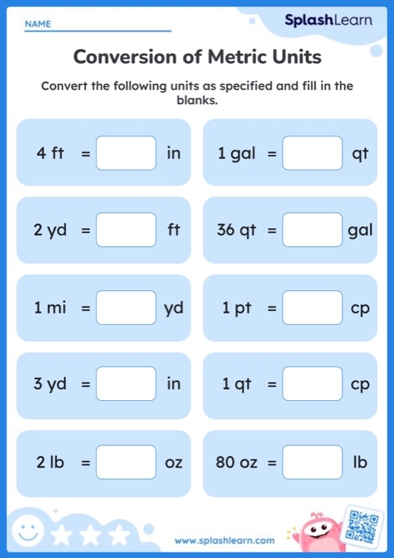 Convert The Customary Units Printable Math Worksheet Worksheets Library
