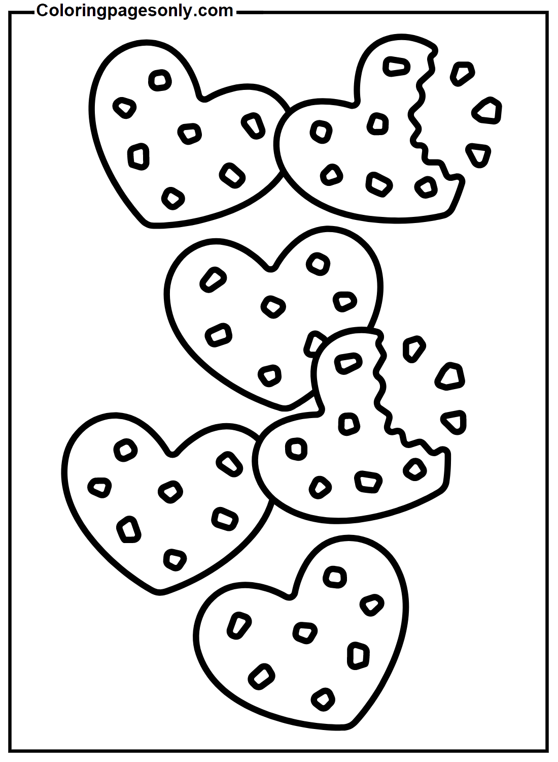 Cookie Heart Shape Coloring Page Free Printable Coloring Pages