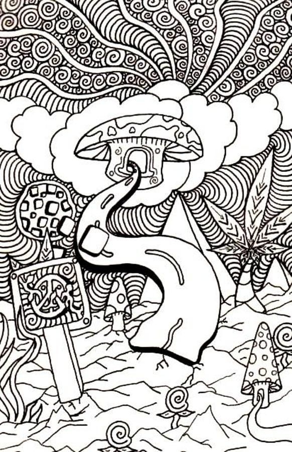 Hippie Coloring Pages Free Printable