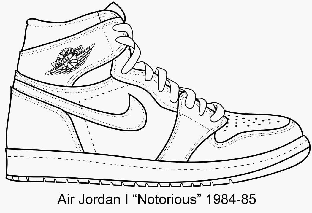 Jordan 1 Coloring Page