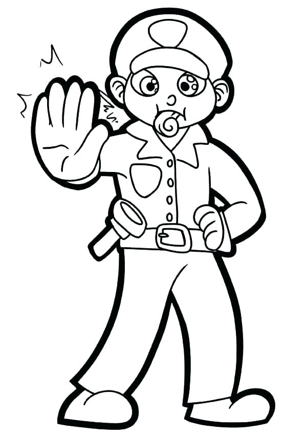 Cop Coloring Pages