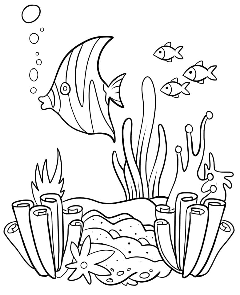 Coral Reef Coloring Page