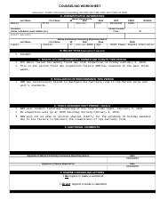 Counseling Worksheet USMC Comprehensive Guidance For Marines