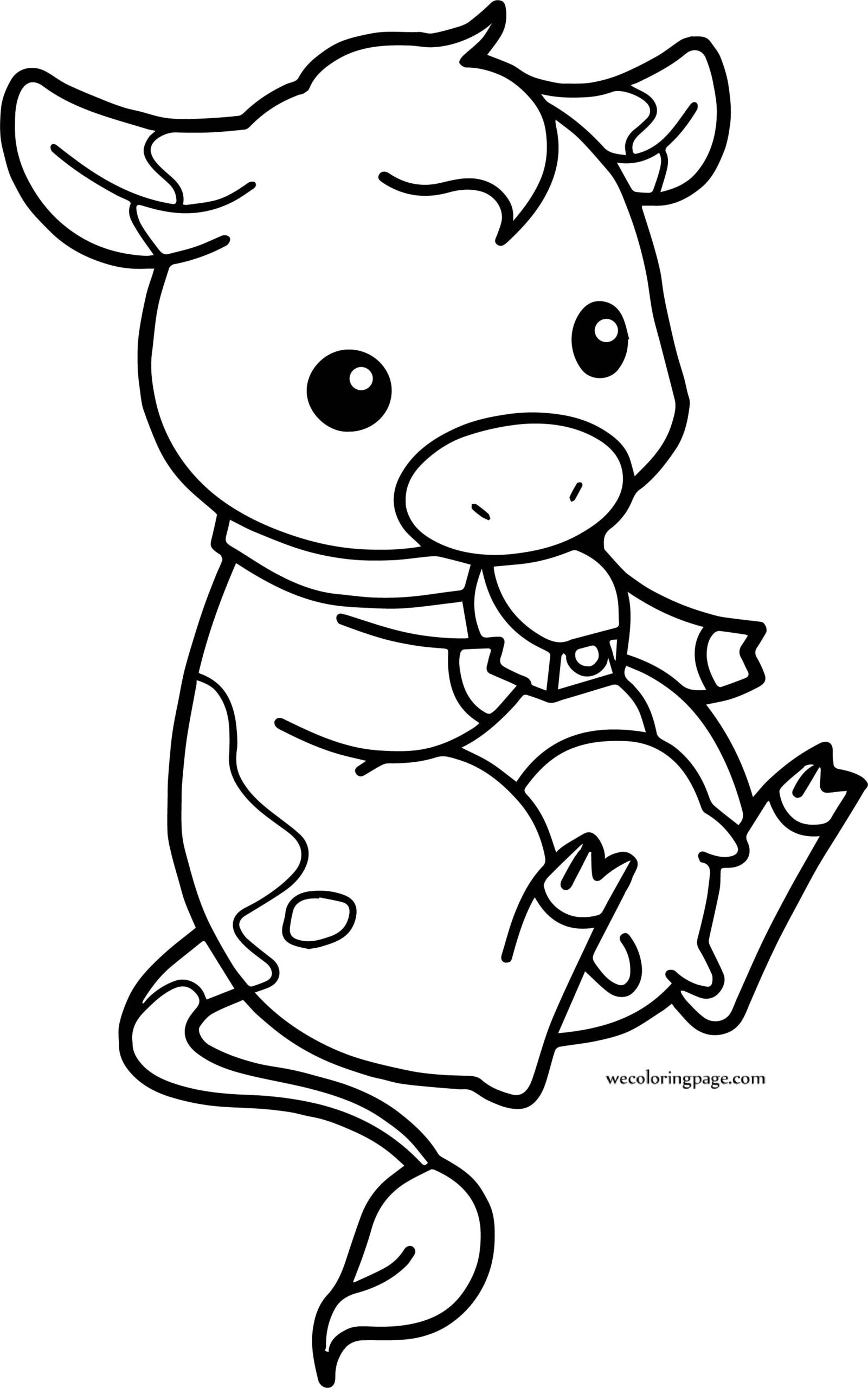 free cow coloring page