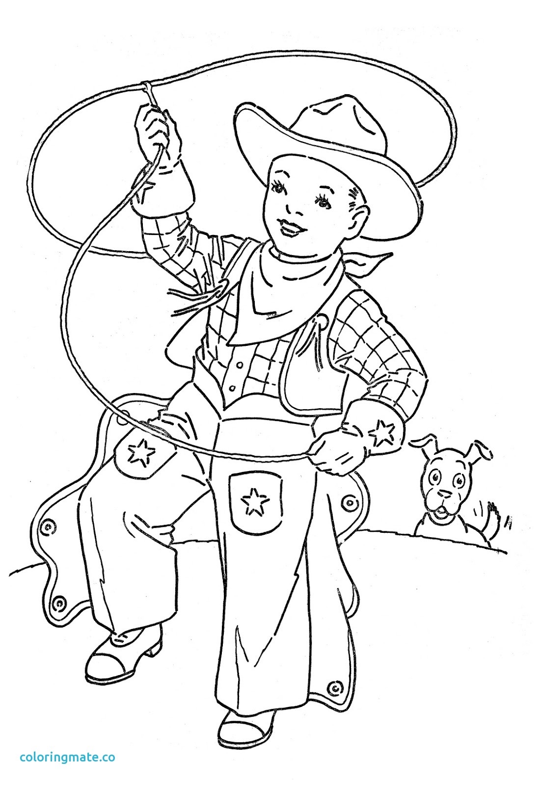 Cowboy Cowgirl Coloring Pages