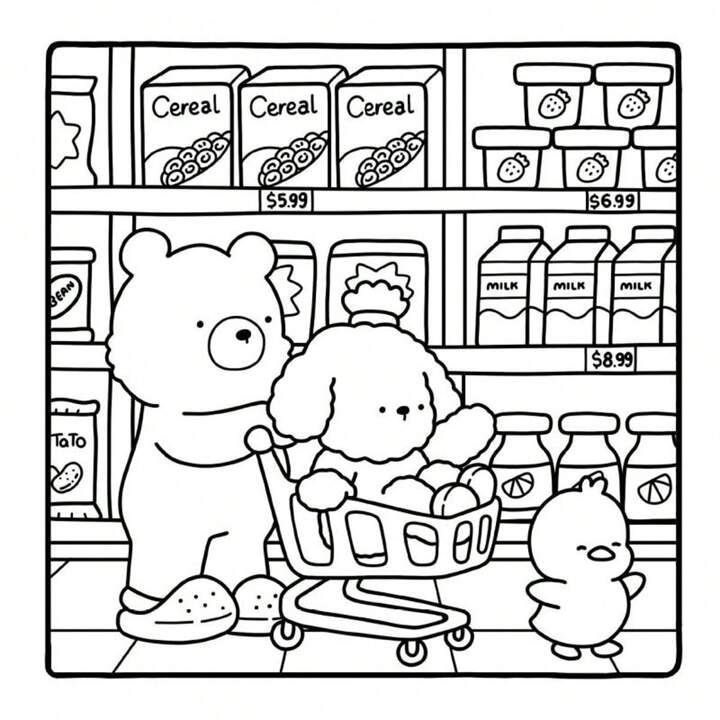 Cozy Friends Coloring Book For Adults And Teens Featuring Super Cute 