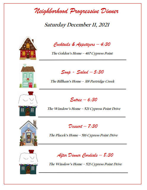 CPP s Christmas Progressive Dinner Invitation Cypress Point Plantation