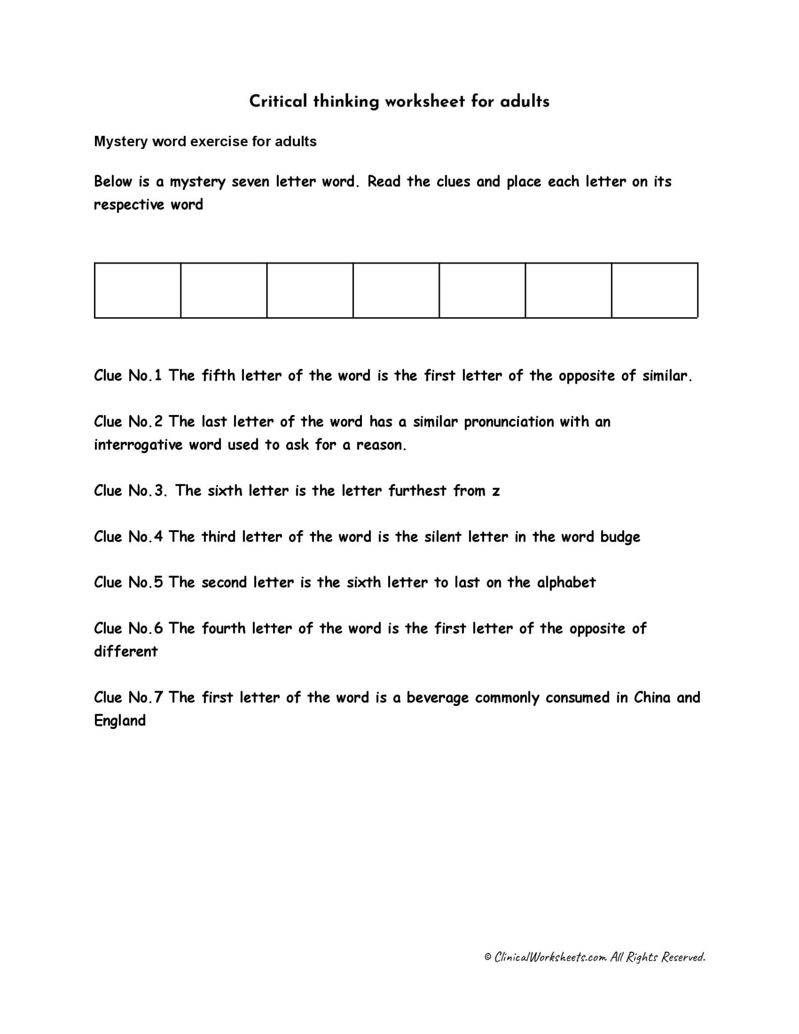 Critical Thinking Skills Worksheets For Adults SkillsWorksheets