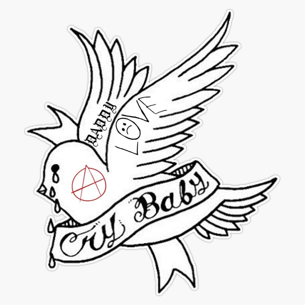 Crybaby Logo Lil Peep Tattooed Decal Vinyl Bumper Sticker 5 Automotive 