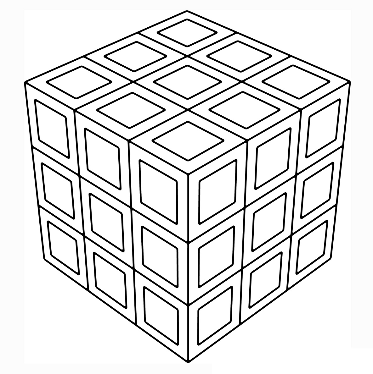 Cubic Geometric Coloring Page Free Printable Coloring Pages For Kids