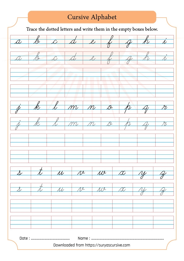 Cursive Handwriting Worksheets For Middle School Handwriting Worksheets