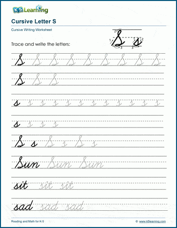 Cursive Writing Practice Worksheets For S Infoupdate