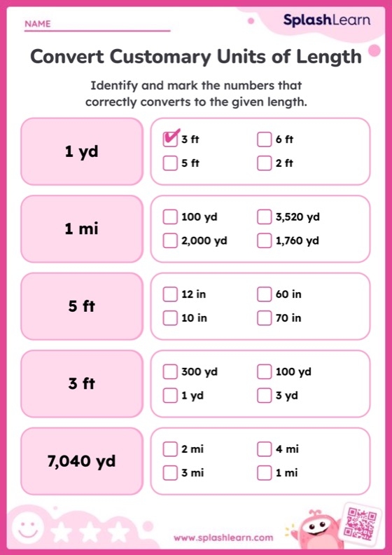 Customary Unit Conversions Distance Conversion Worksheets Library