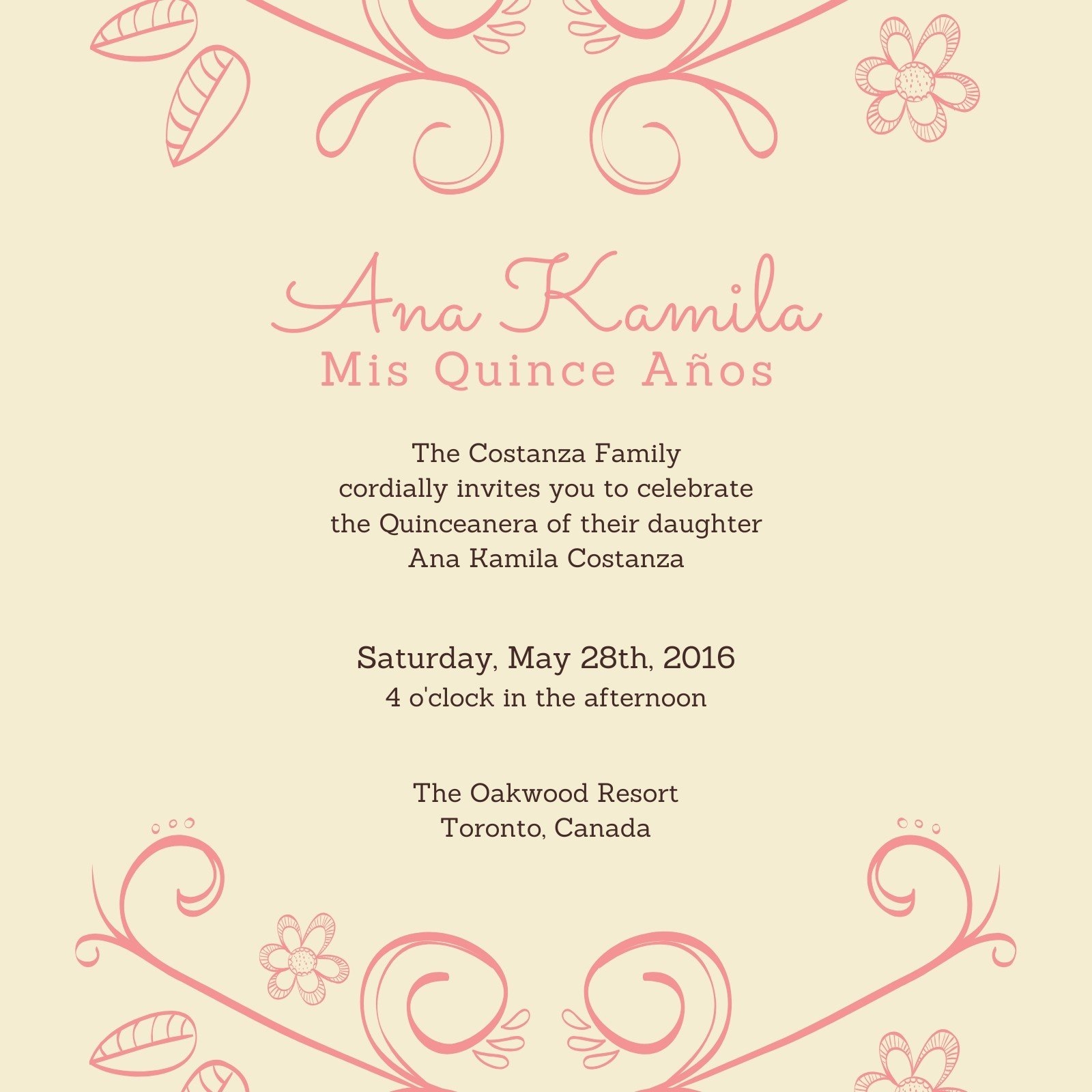 quinceanera invitations templates in spanish