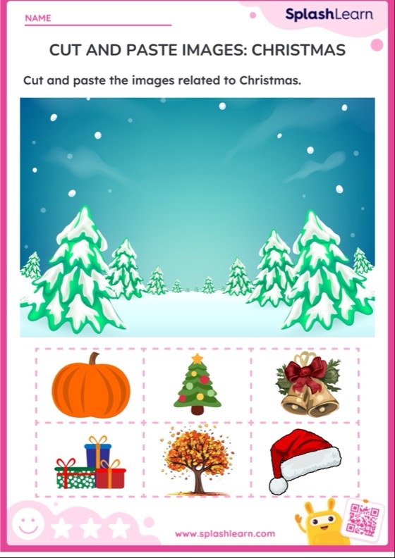 christmas worksheets cut and paste