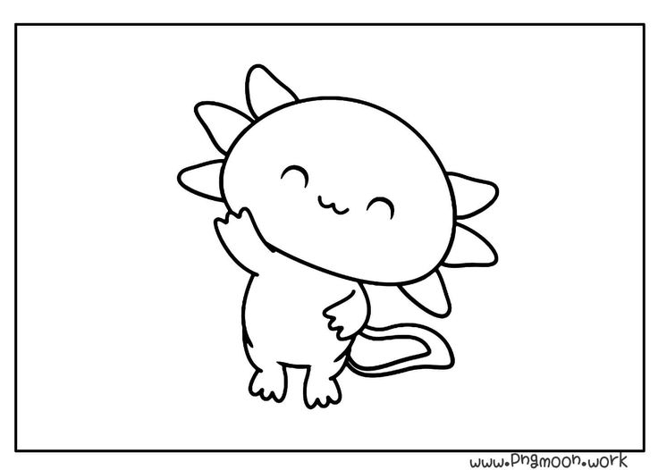 Cute Axolotl Coloring Page