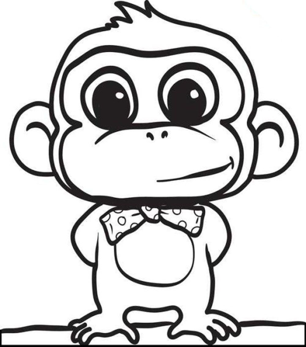 Cute Baby Monkey Coloring Pages Printables Coloring Home