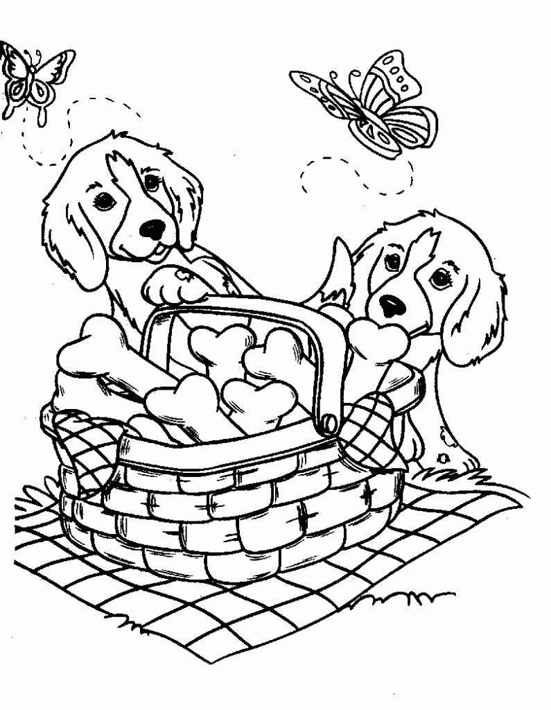 Cute Puppies Coloring Pages