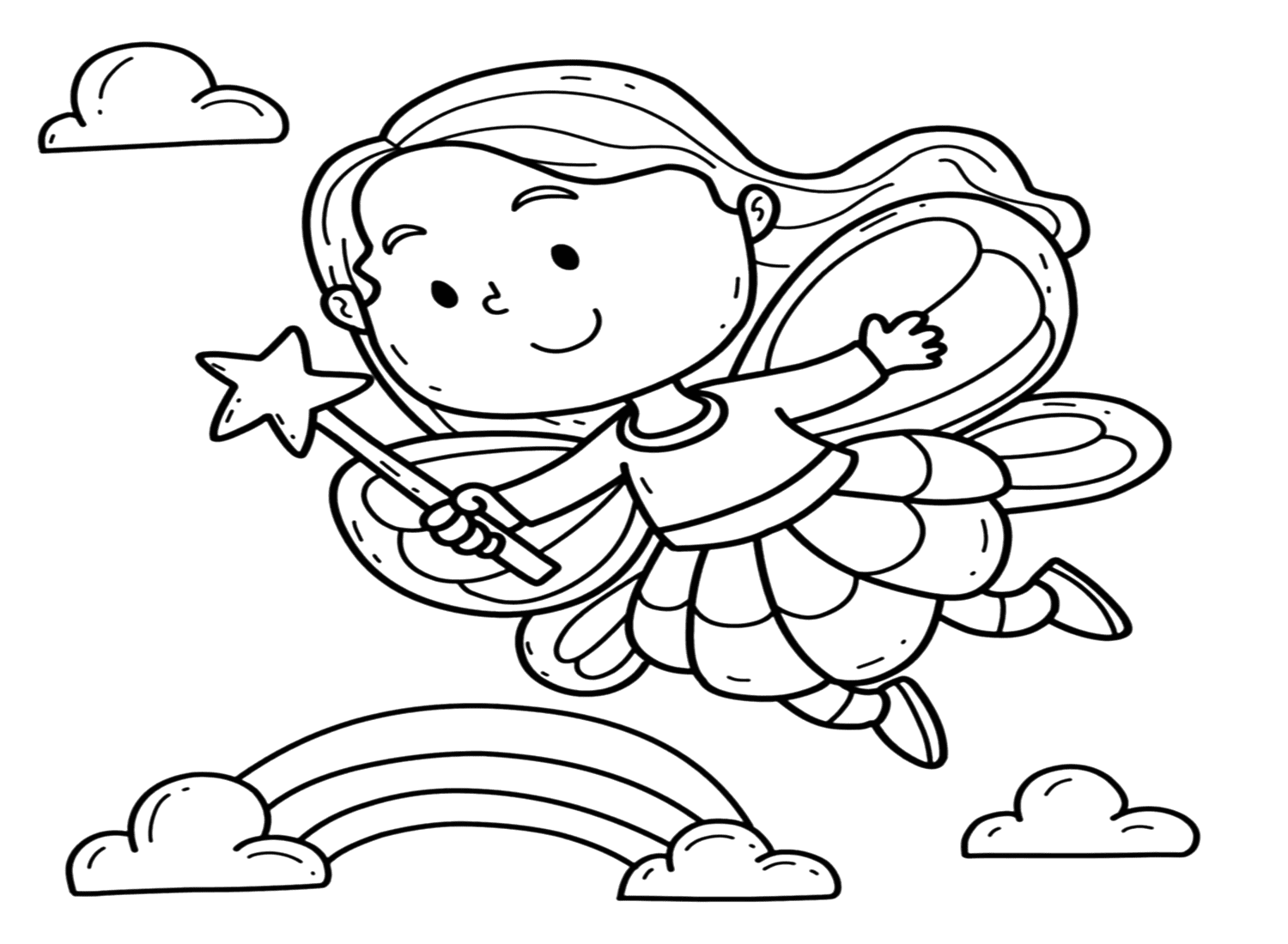 Cute Fairy Coloring Sheet Free Printable Coloring Pages