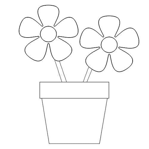 Flower Pot Coloring Page