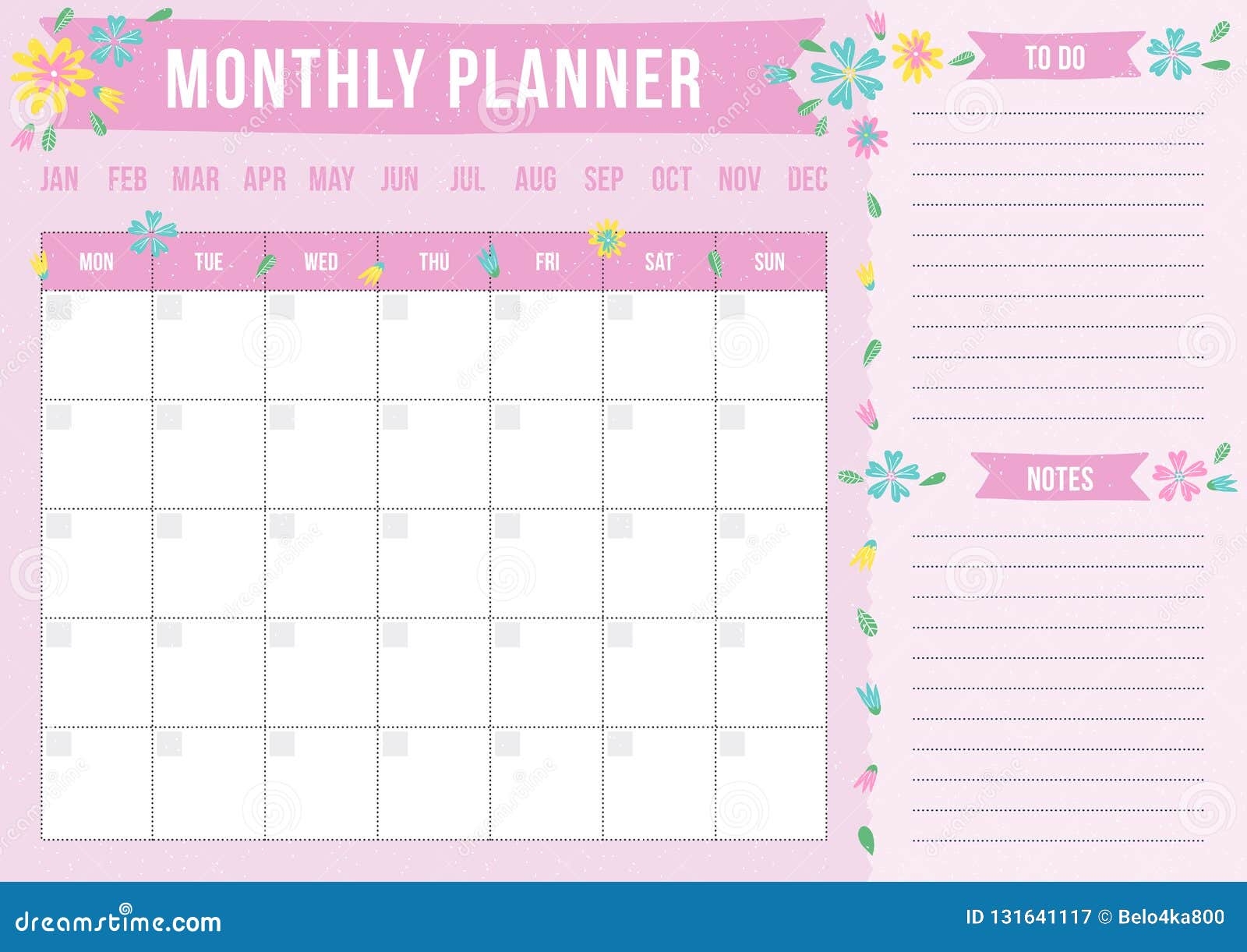 Cute Free Printable Monthly Planner Calendar Template 2025 Adah Sallyanne