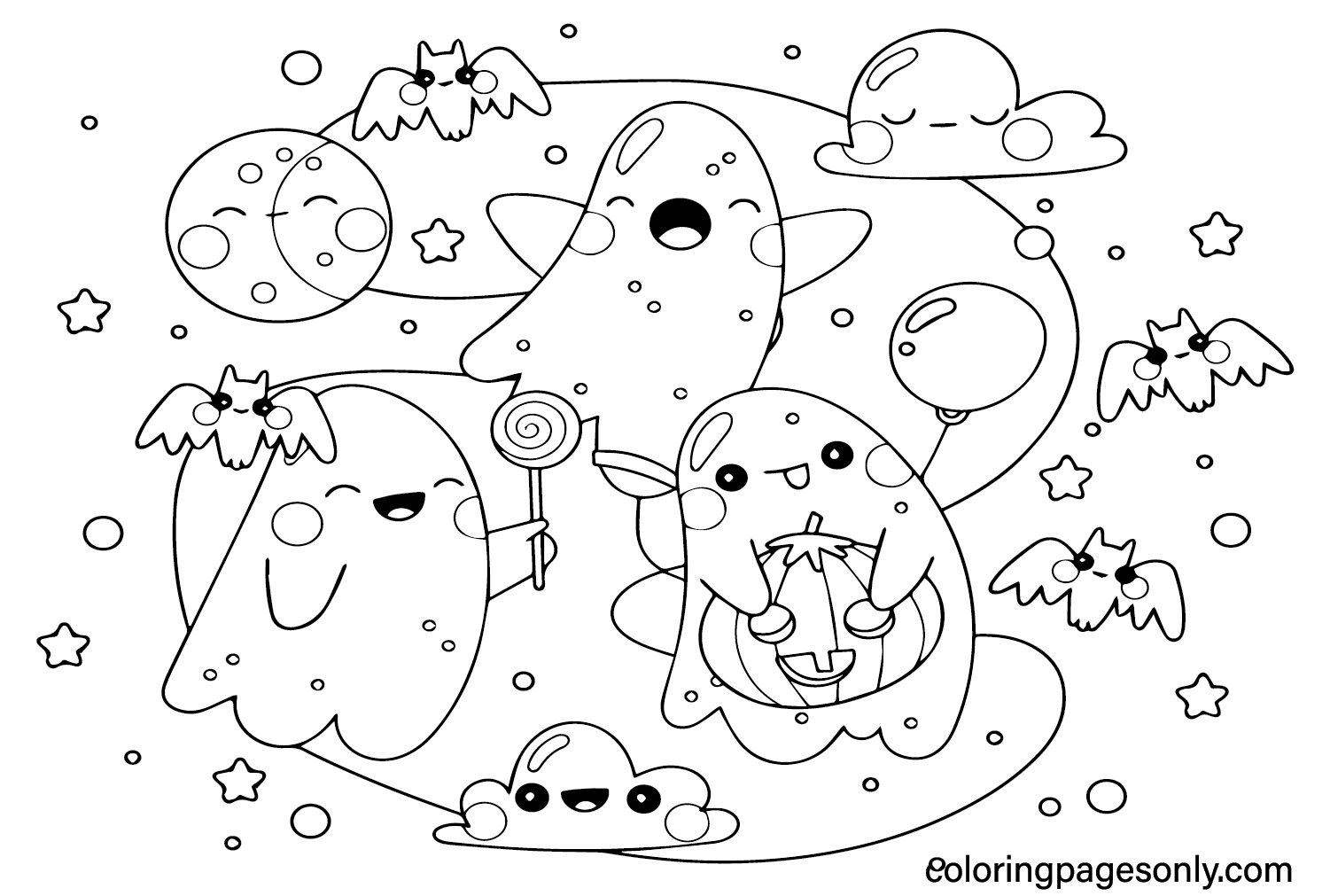 Musical Halloween Coloring Pages