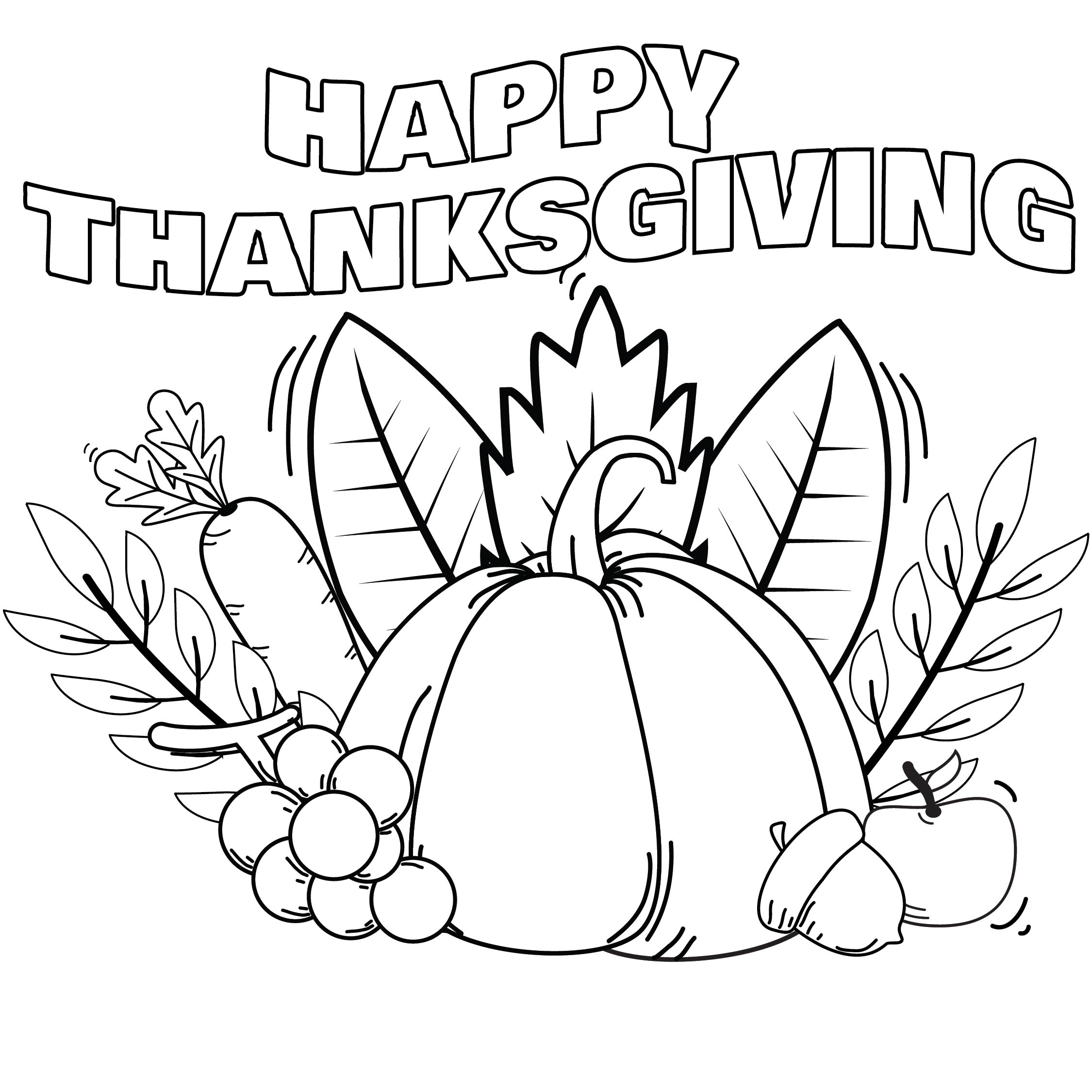 Cute Coloring Pages For Thanksgiving