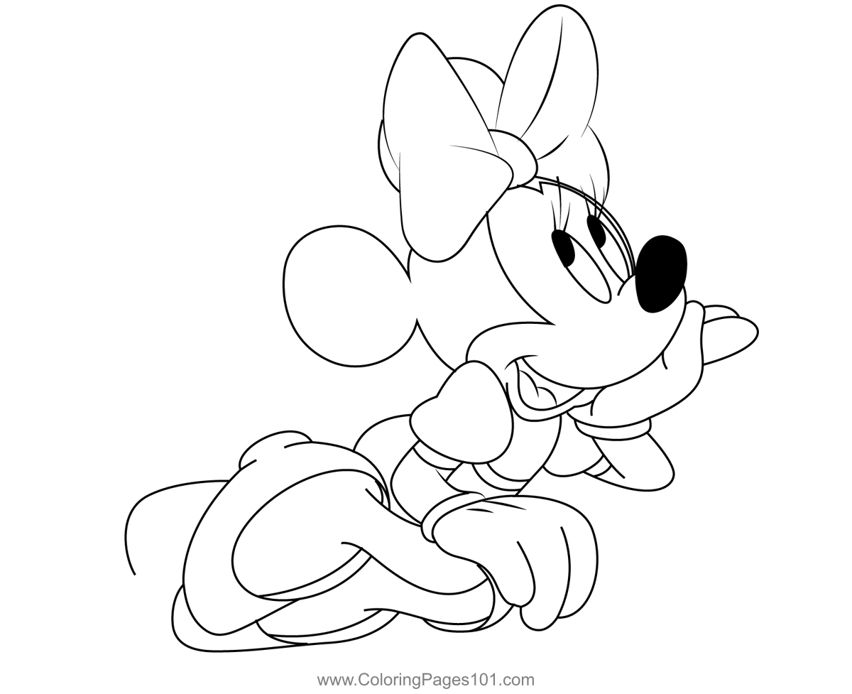 Cute Mickey Minnie Coloring Page For Kids Free Minnie Mouse Printable 