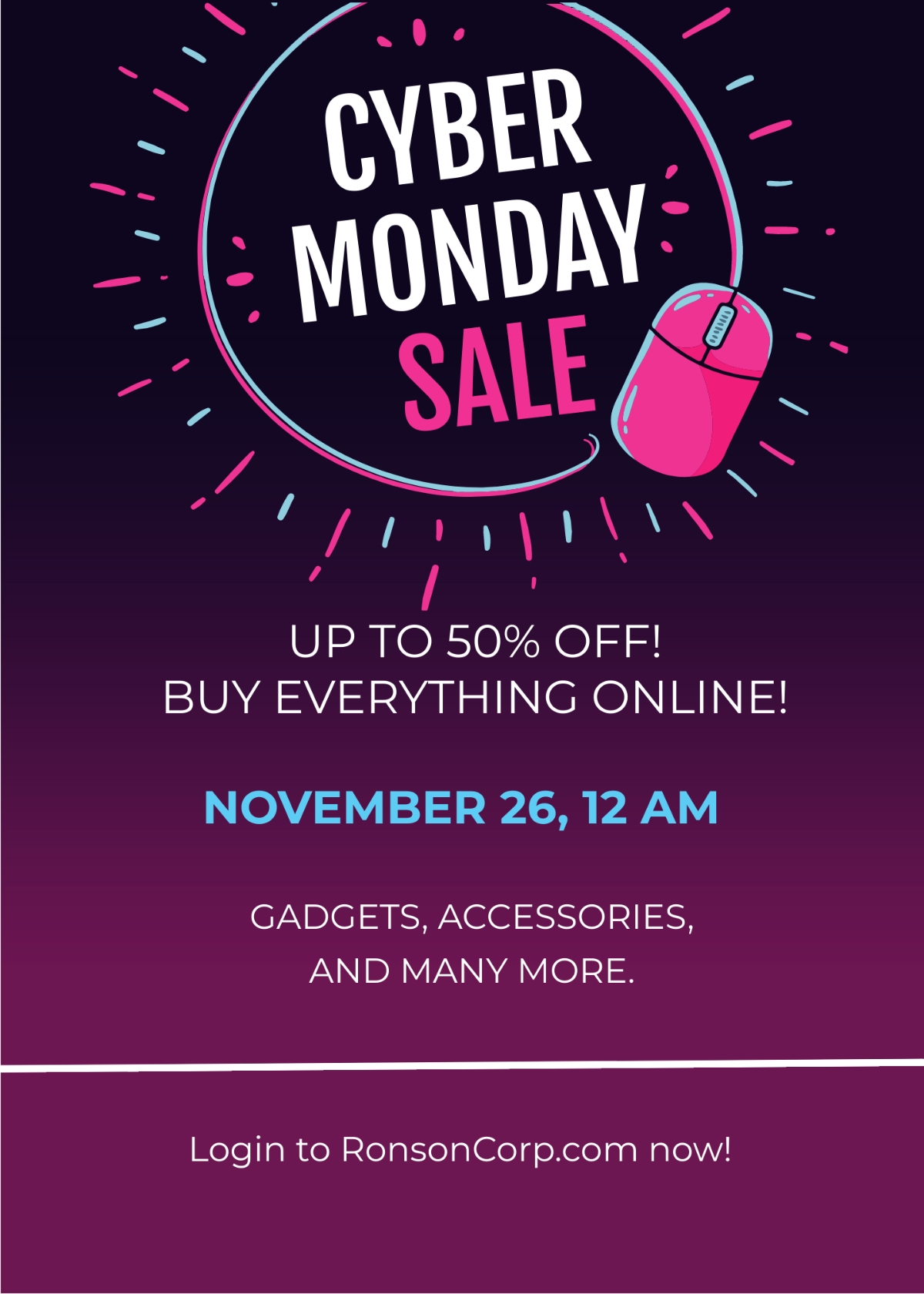 Cyber Monday Shopping Invitation Template Edit Online Download 