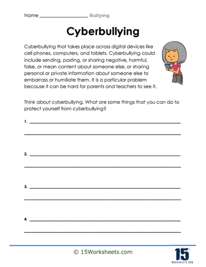 Cyberbullying Activity Research Worksheets Library