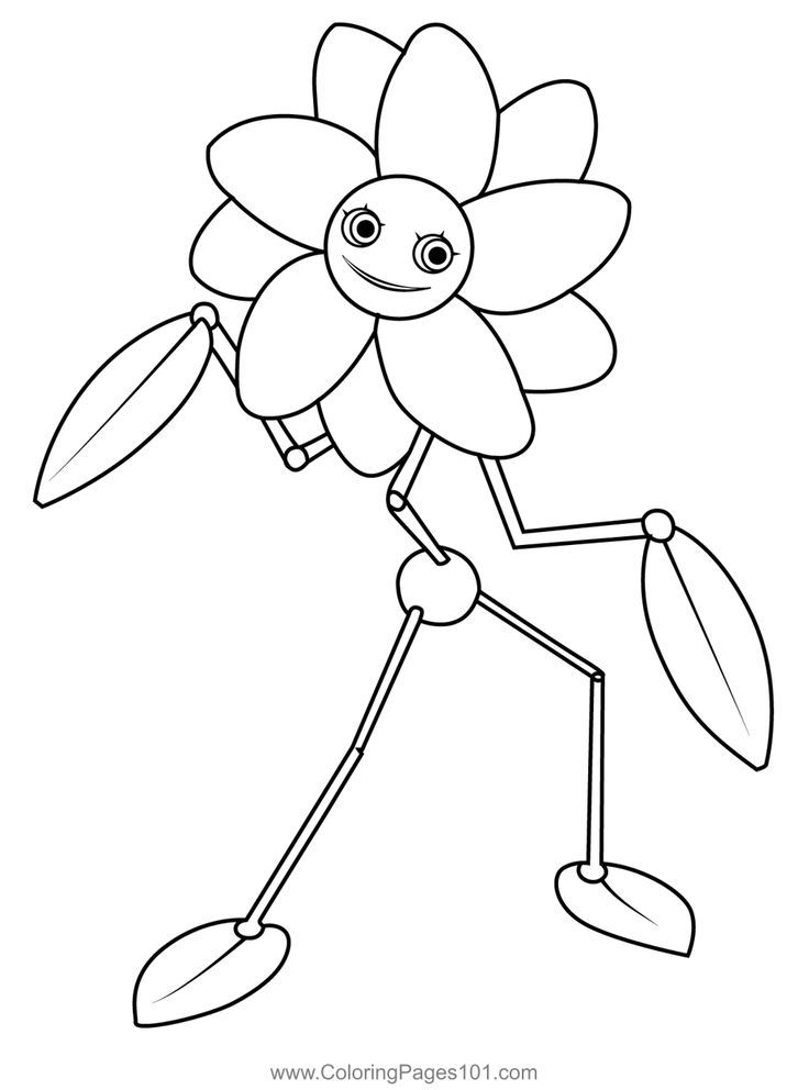 Daisy Poppy Playtime Coloring Page Poppy Drawing Coloring Pages