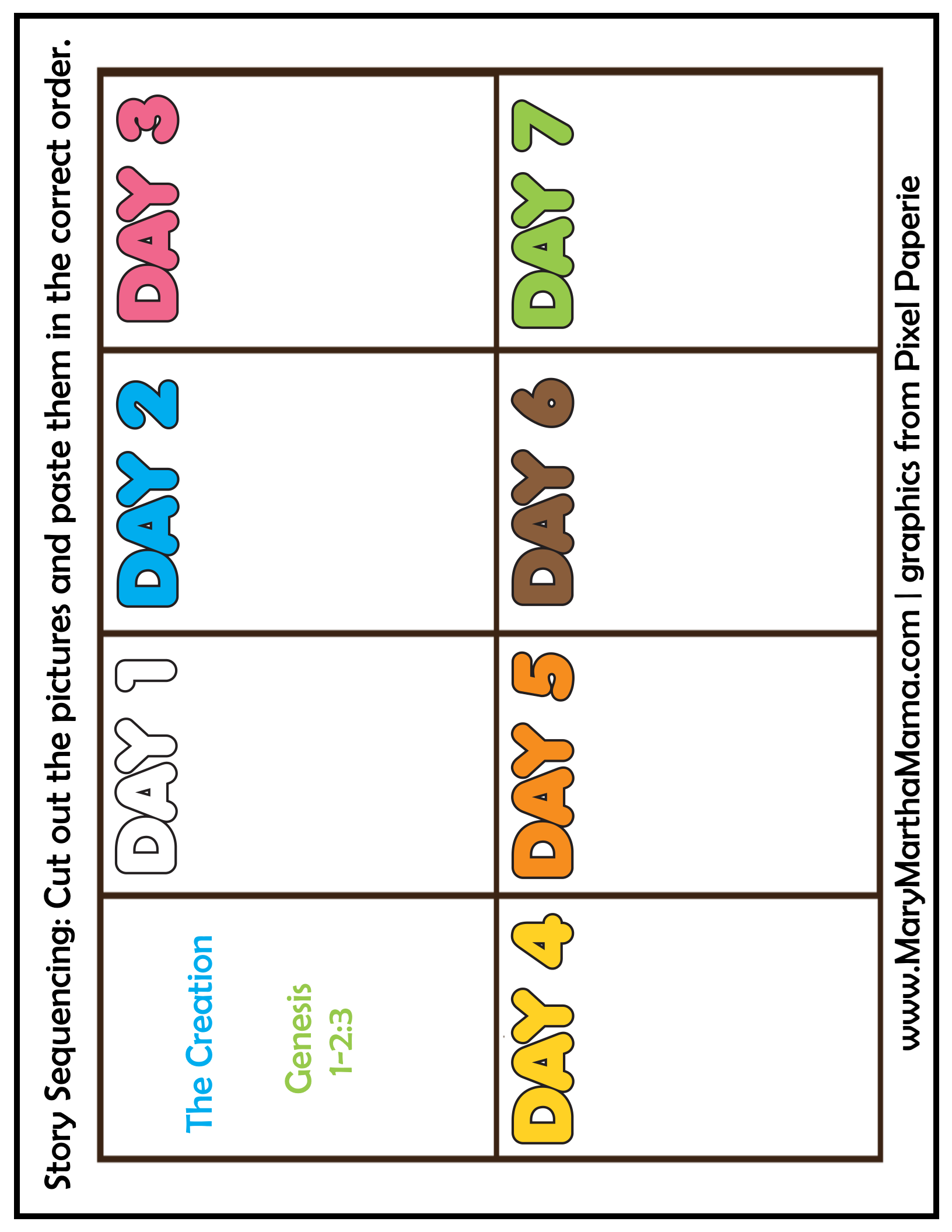7 days of creation worksheet pdf