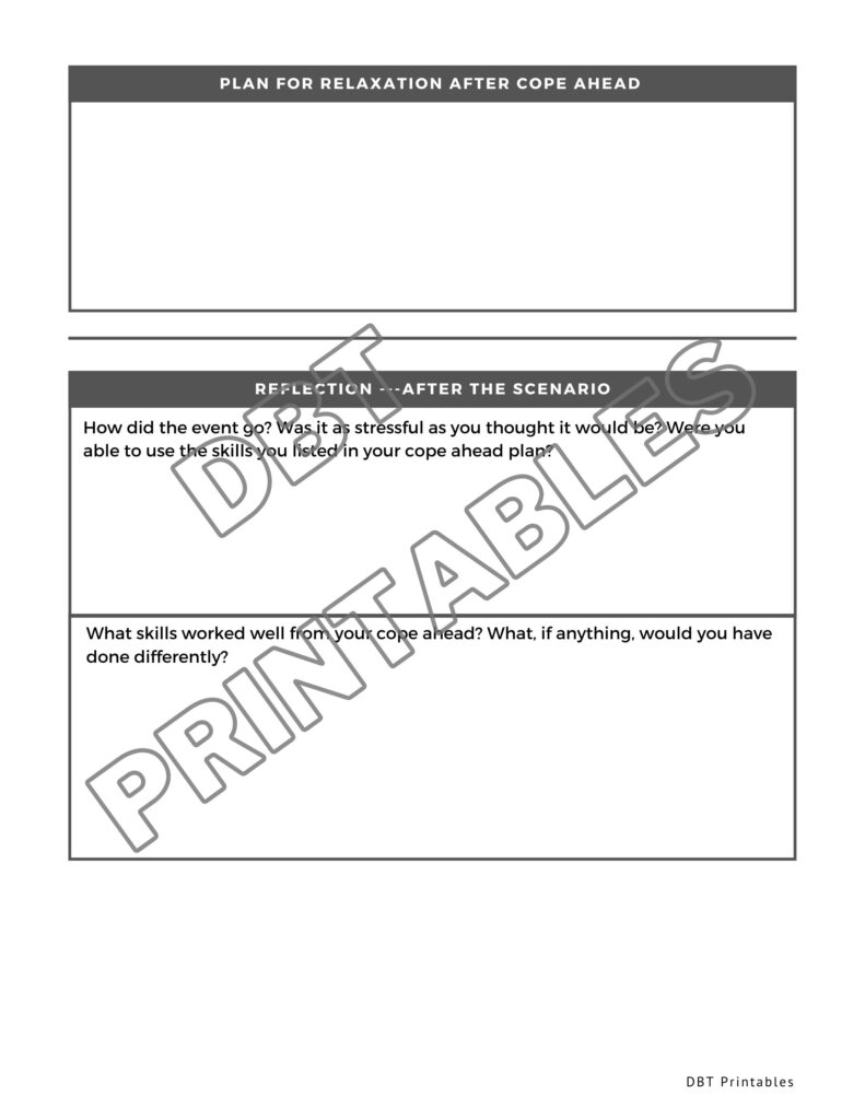 DBT Cope Ahead Worksheet Anxiety Coping Skill Etsy Finland DBT Worksheets