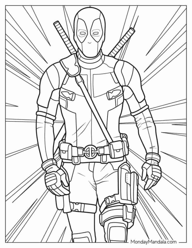 free deadpool coloring pages