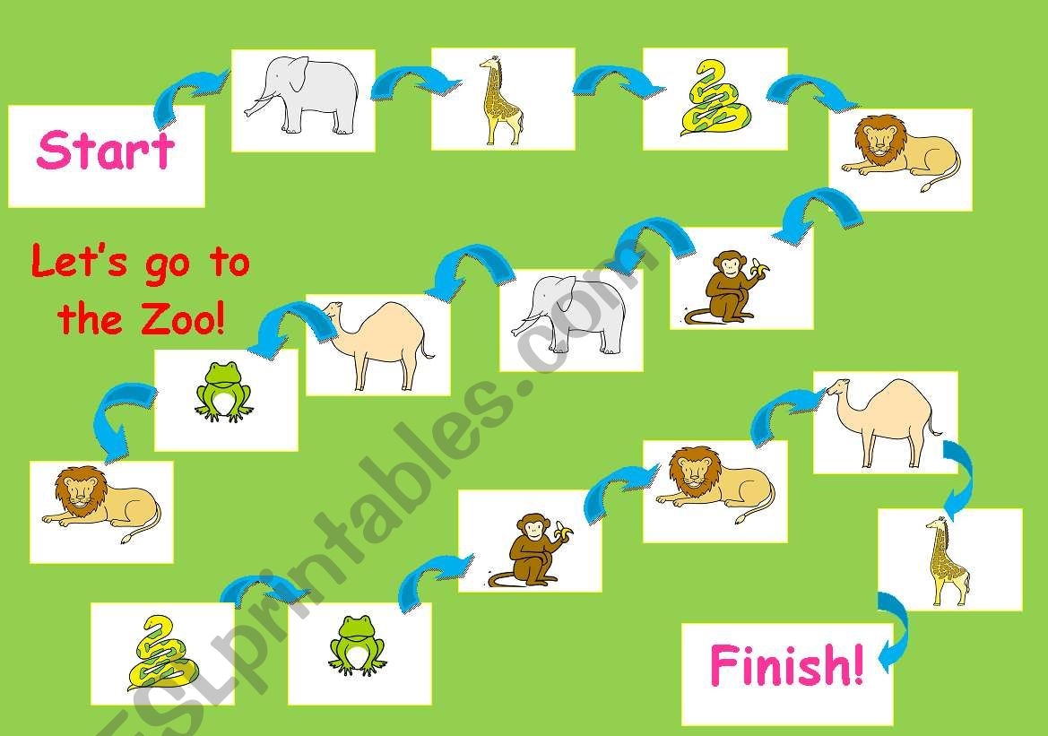 Dear Zoo Boardgame ESL Worksheet By Crystal81