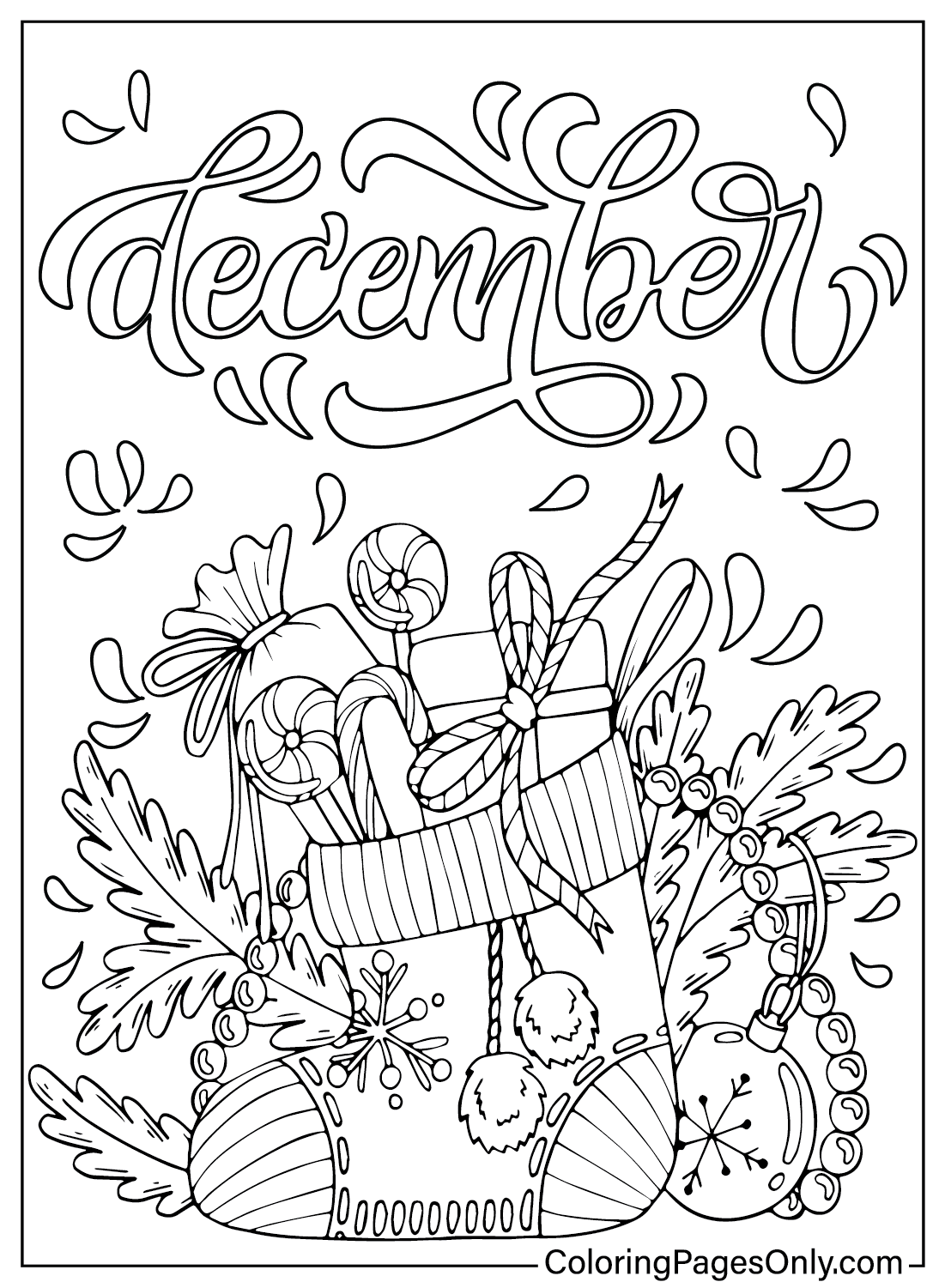 December Coloring Page Printable Free Printable Coloring Pages