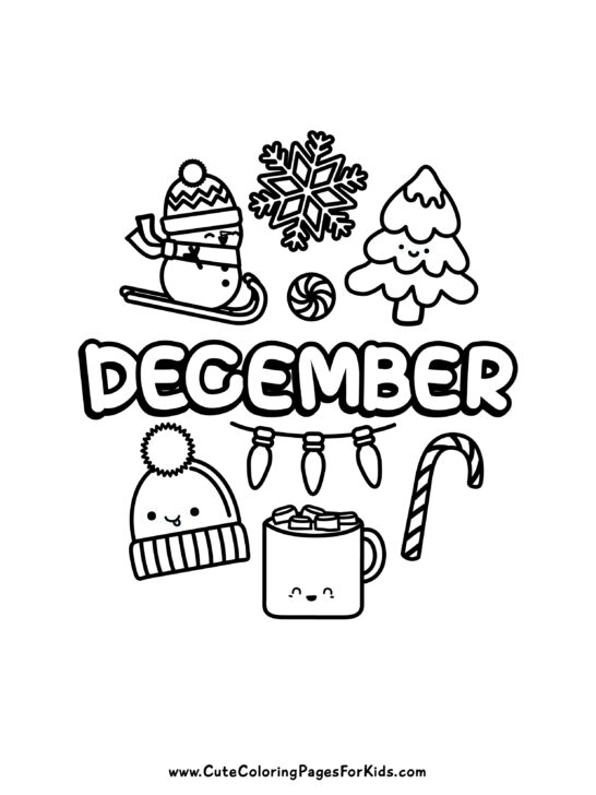 December Coloring Pages 4 Free Printable Coloring Sheets Cute 