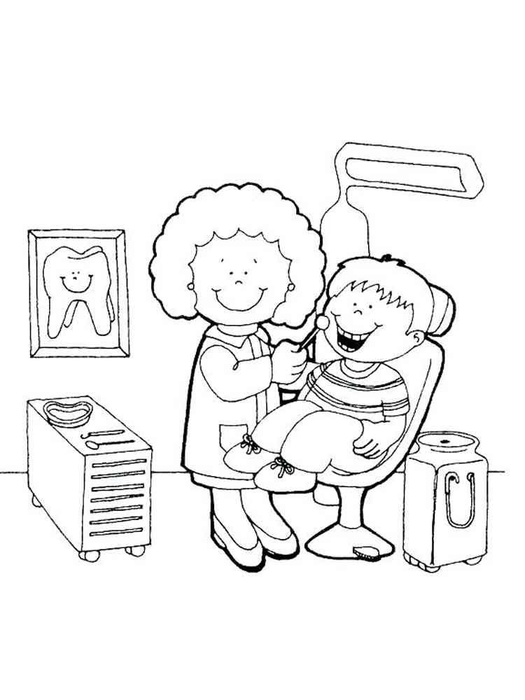 free dentist coloring pages