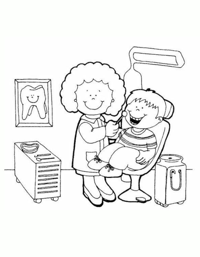 Dentist Coloring Pages Free Printable PDF