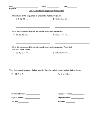 Dentrodabiblia Arithmetic Sequences Worksheet Answers