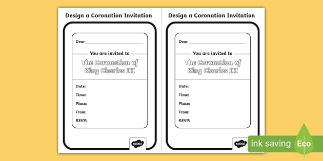 Design A Coronation Invitation Template teacher Made 