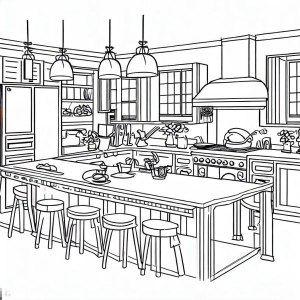 Designing Kitchen 3 Coloring Pages Coloring For Kids Smart 