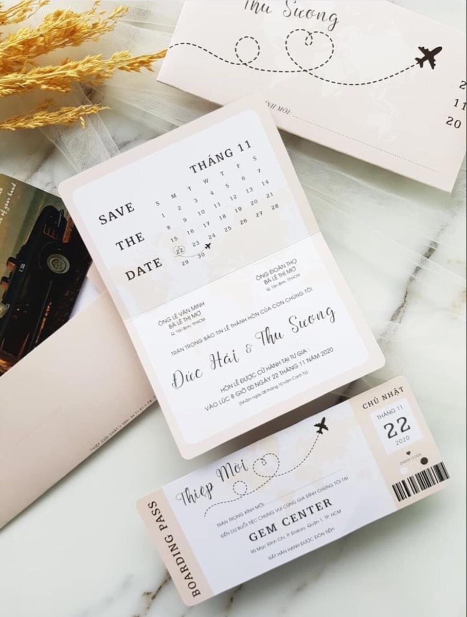 Destination Wedding Invitation Passport Template Boarding Pass 