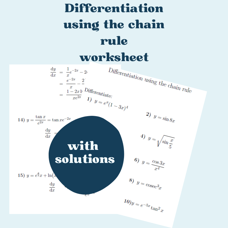 Differentiation Using The Chain Rule Worksheet with Detailed