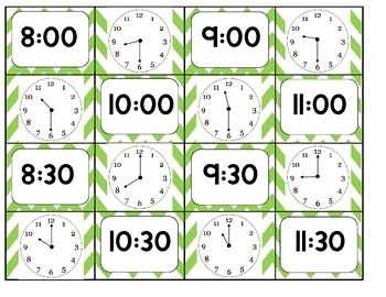 Digital Analog Clock Matching Game By Boisvert Fabulous Fun Factory