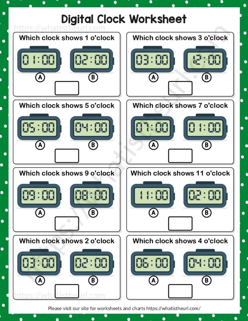Digital Clock Worksheet Exercise 2 Your Home Teacher
