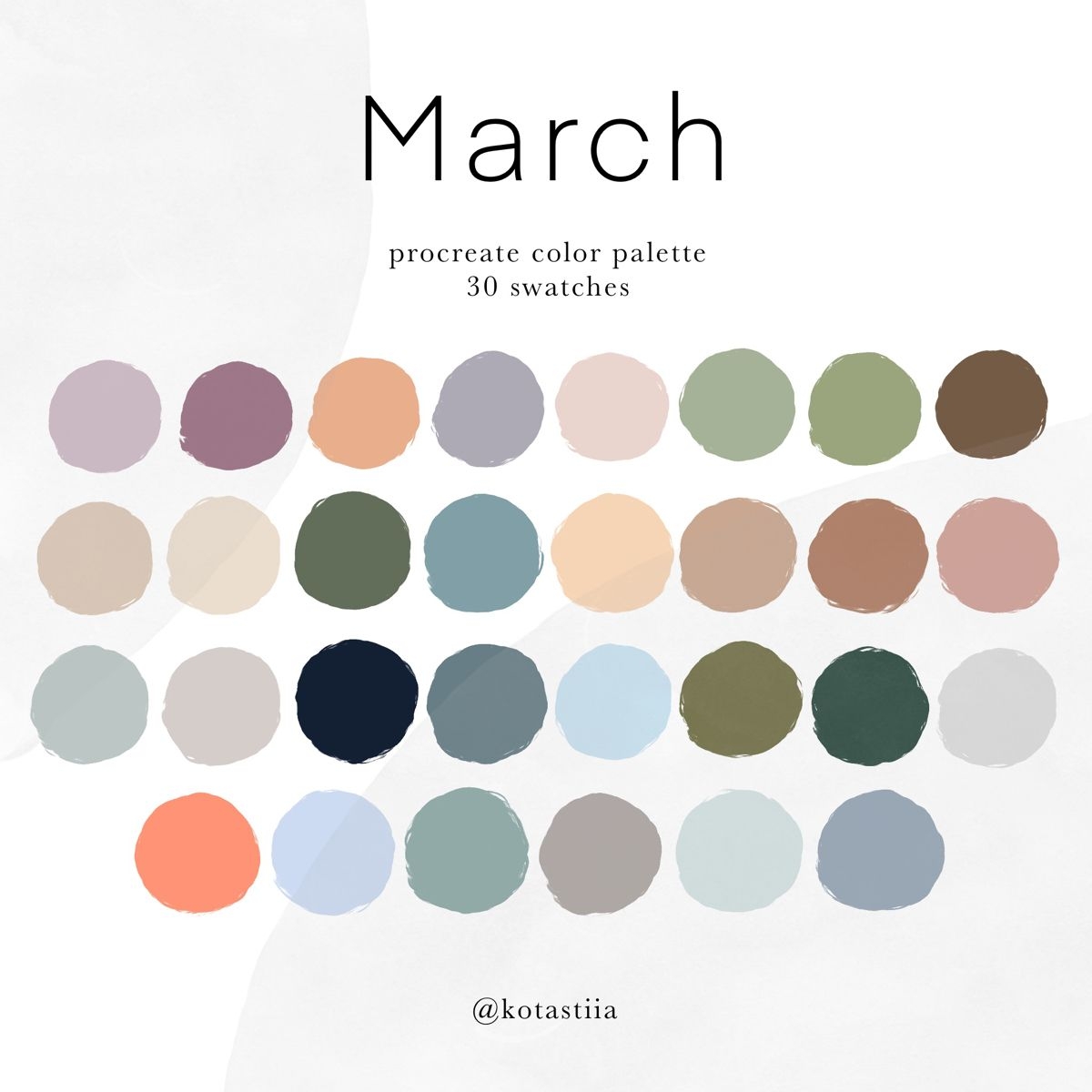 Digital Color Palette For Procreate Spring Color Palette Colour 