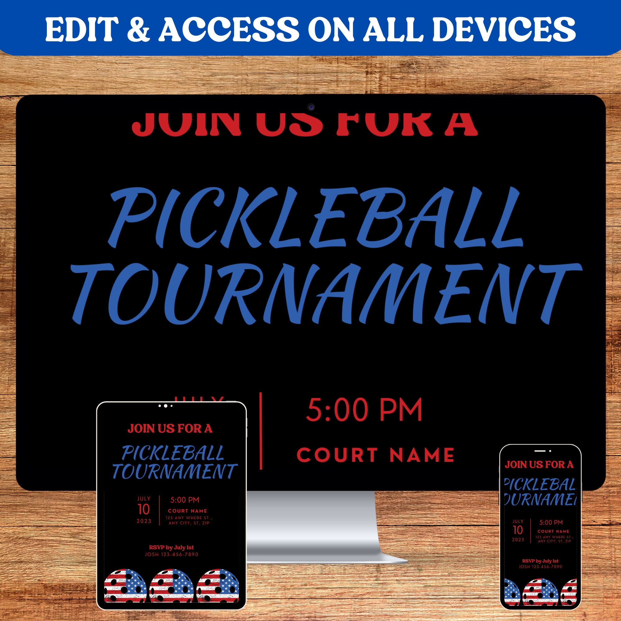 pickleball invitation template free