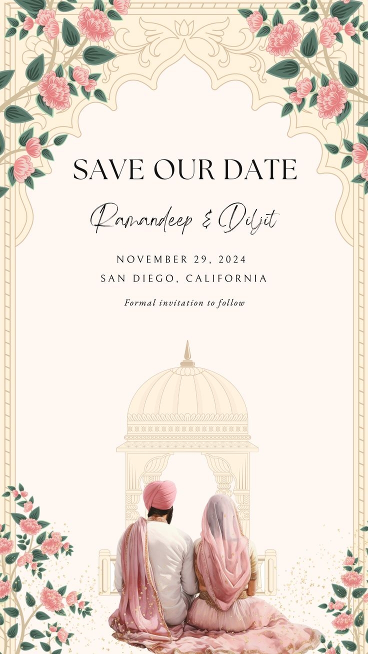 punjabi wedding invitation card template