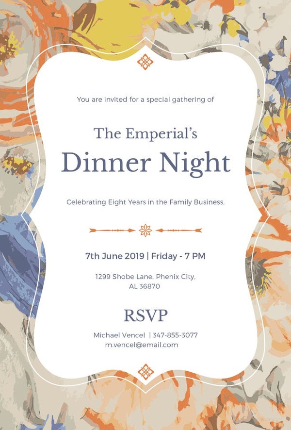 Dinner Invitation Template Free Printable Printable Templates